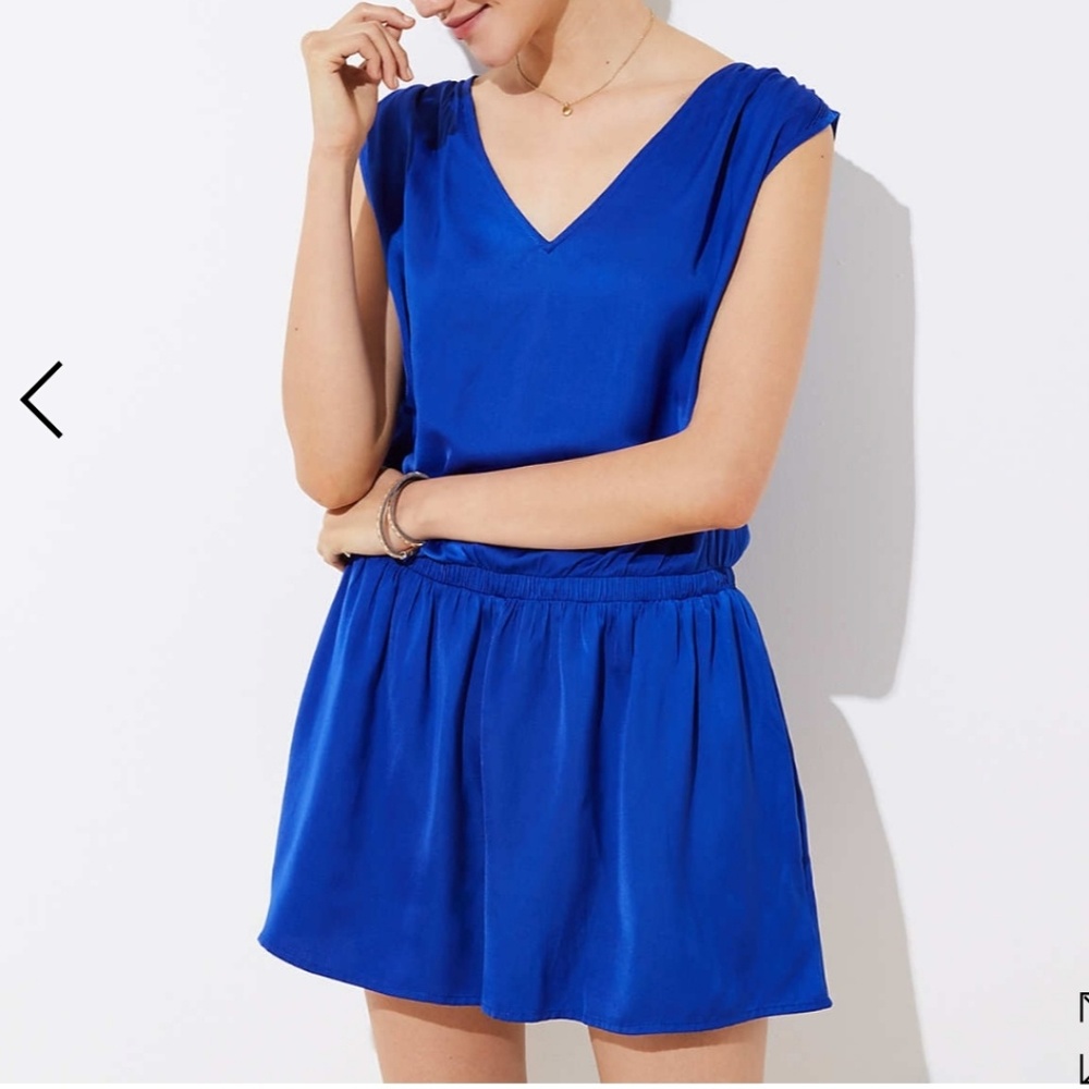 Loft Tie-Back Romper in Royal Blue